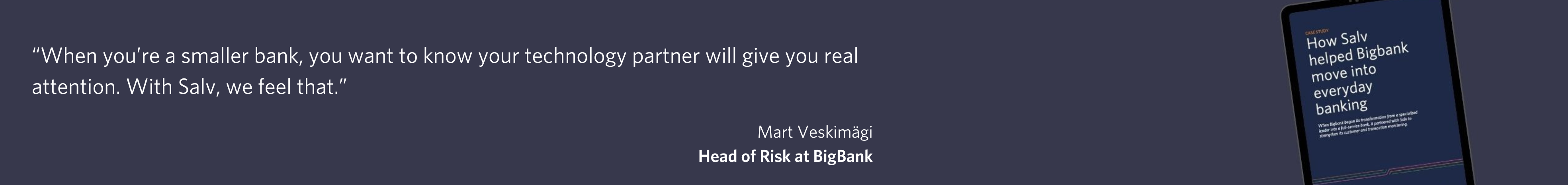 Banner showing a quote and an illustration of the case study brochure.